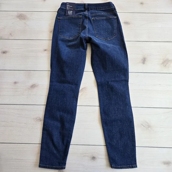 NWT GAP Curvy True Skinny Stretch Jeans Blue Distressed Knees - Picture 3 of 15